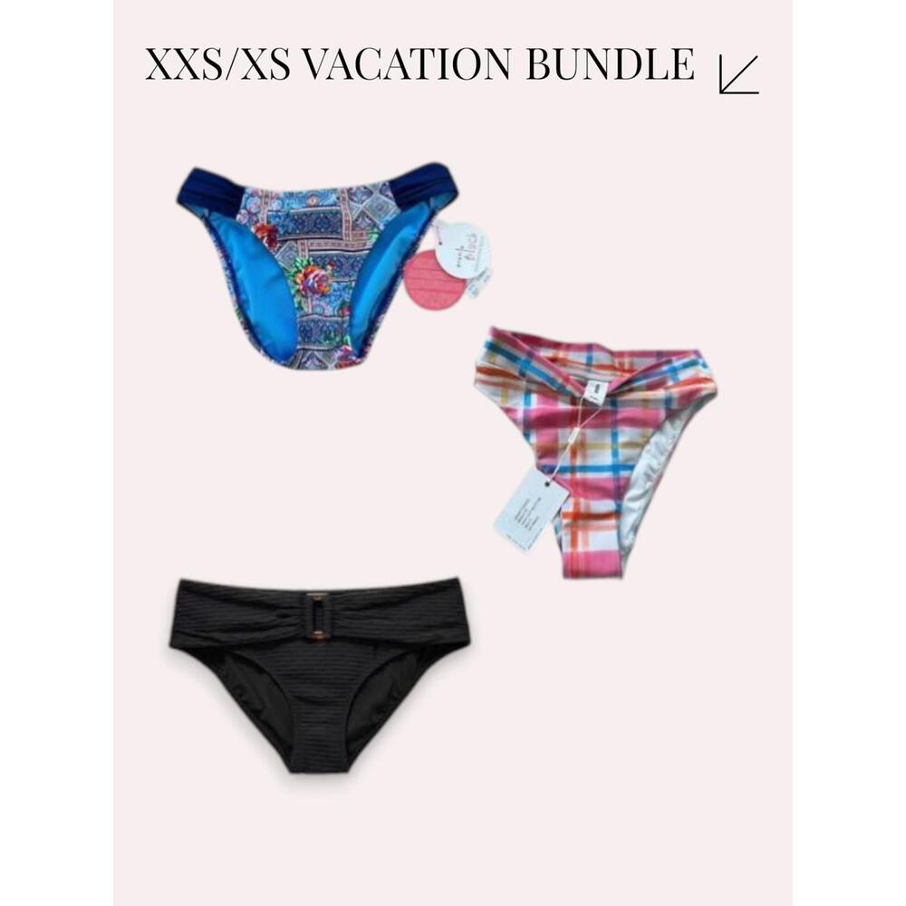 NWT Designer Swim Bundle XXS XS Shoshanna Suboo Bottoms